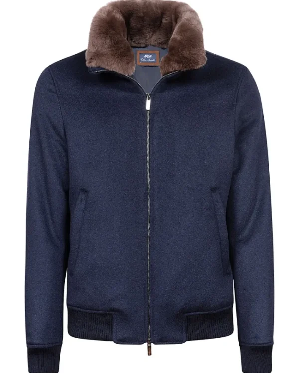 BOMBER IN CASHMERE CON COLLO IN LAPIN | Eddy Monetti Hot