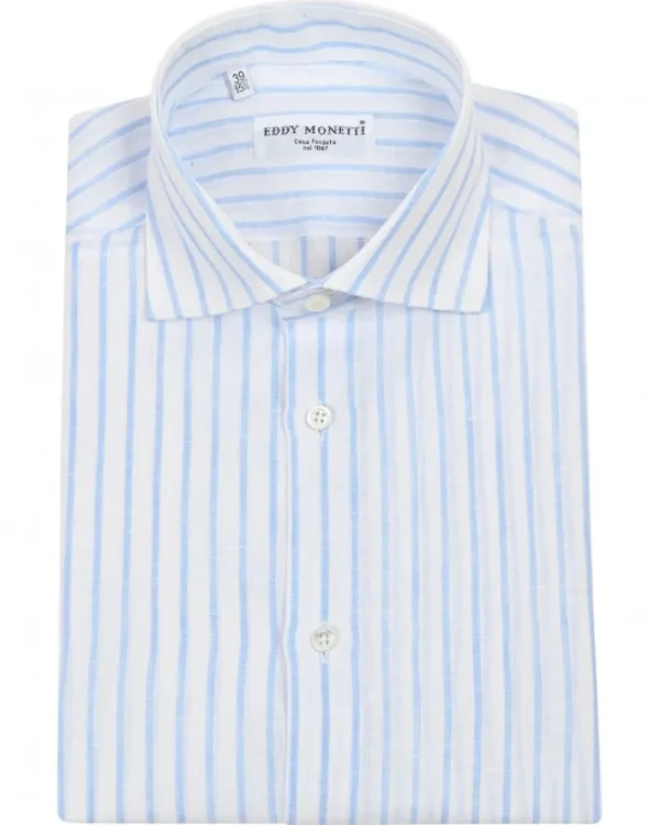 CAMICIA RIGATA IN LINO | Eddy Monetti Discount