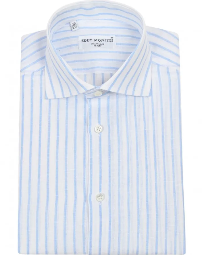camicia_rigata_in_lino_0.webp CAMICIA RIGATA IN LINO | Eddy Monetti Discount
