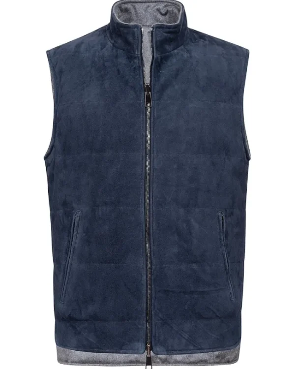GILET REVERSIBILE IN SUEDE & CASHMERE | Eddy Monetti Discount