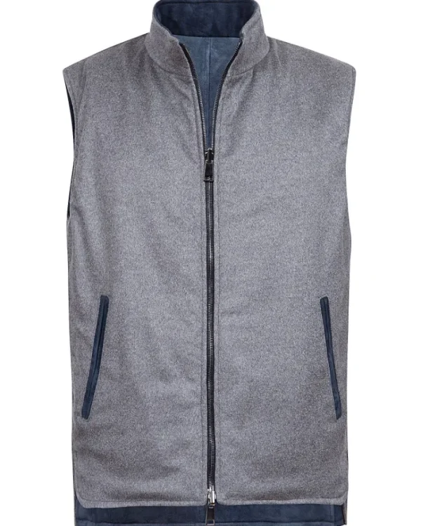 GILET REVERSIBILE IN SUEDE & CASHMERE | Eddy Monetti Discount