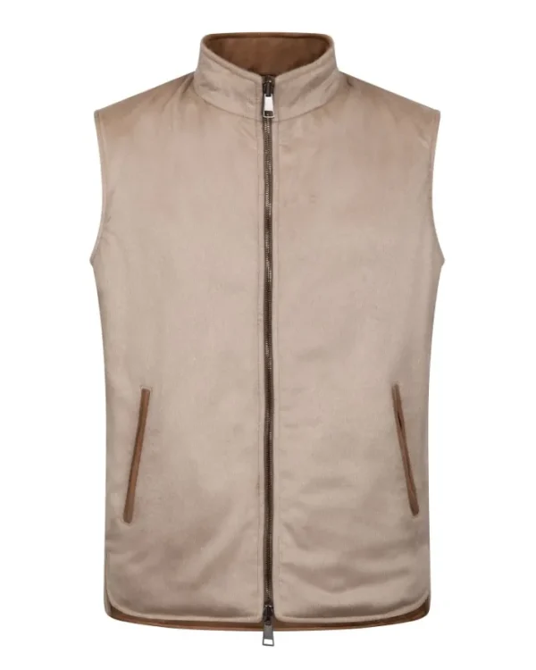 GILET REVERSIBILE IN SUEDE & CASHMERE | Eddy Monetti Online